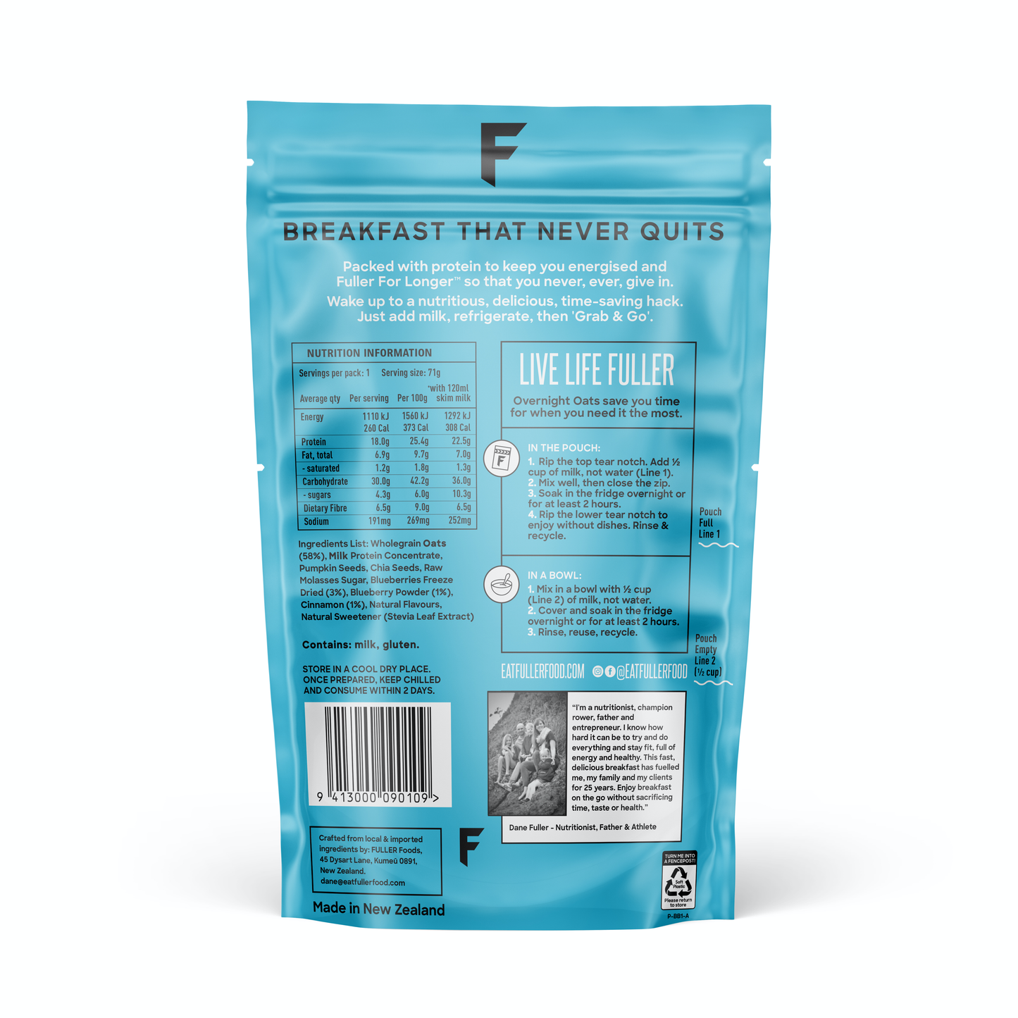 Overnight Protein Oats - Blueberry and Vanilla