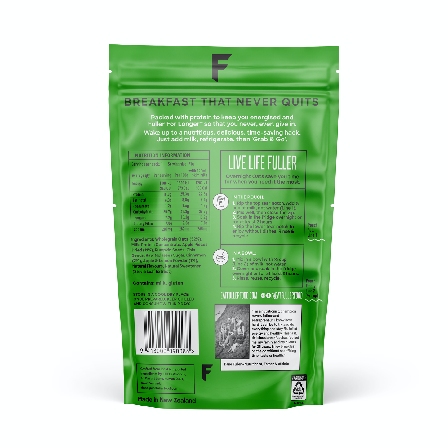 Overnight Protein Oats - Green Apple & Cinnamon