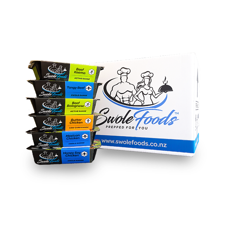 SwoleFoods prepare your ordered meals and then we get delivered to you in New Zealand in a Food Box.