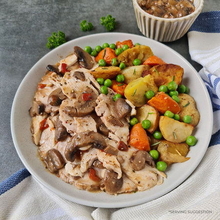 Sliced Chicken in Mushroom Sauce Pre Made & Delivered by SwoleFoods NZ